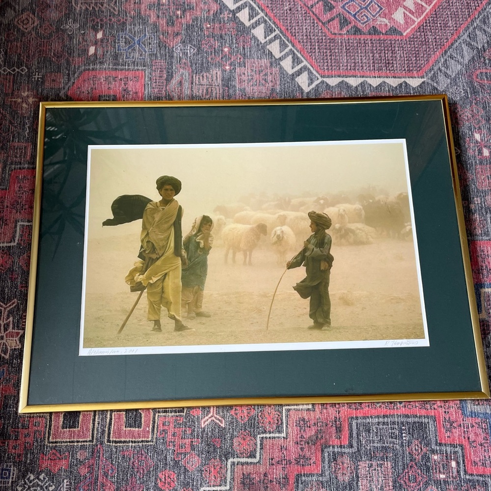 Framed signed photograph Afghanistan, 2001 Shepherd